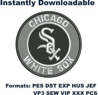 Chicago White Sox logo embroidery design
